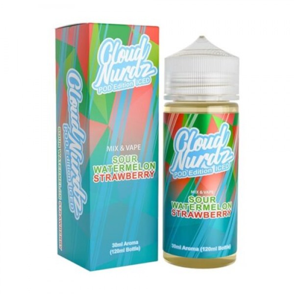 Cloud Nurdz Sour Watermelon Strawberry Pod Edition Iced 30ml-120ml  FLAVORSHOT