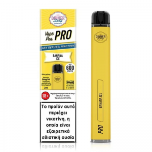 Dinner Lady Vape Pen Pro – Banana Ice 2ml 0mg DISPOSABLE (μίας χρήσης)